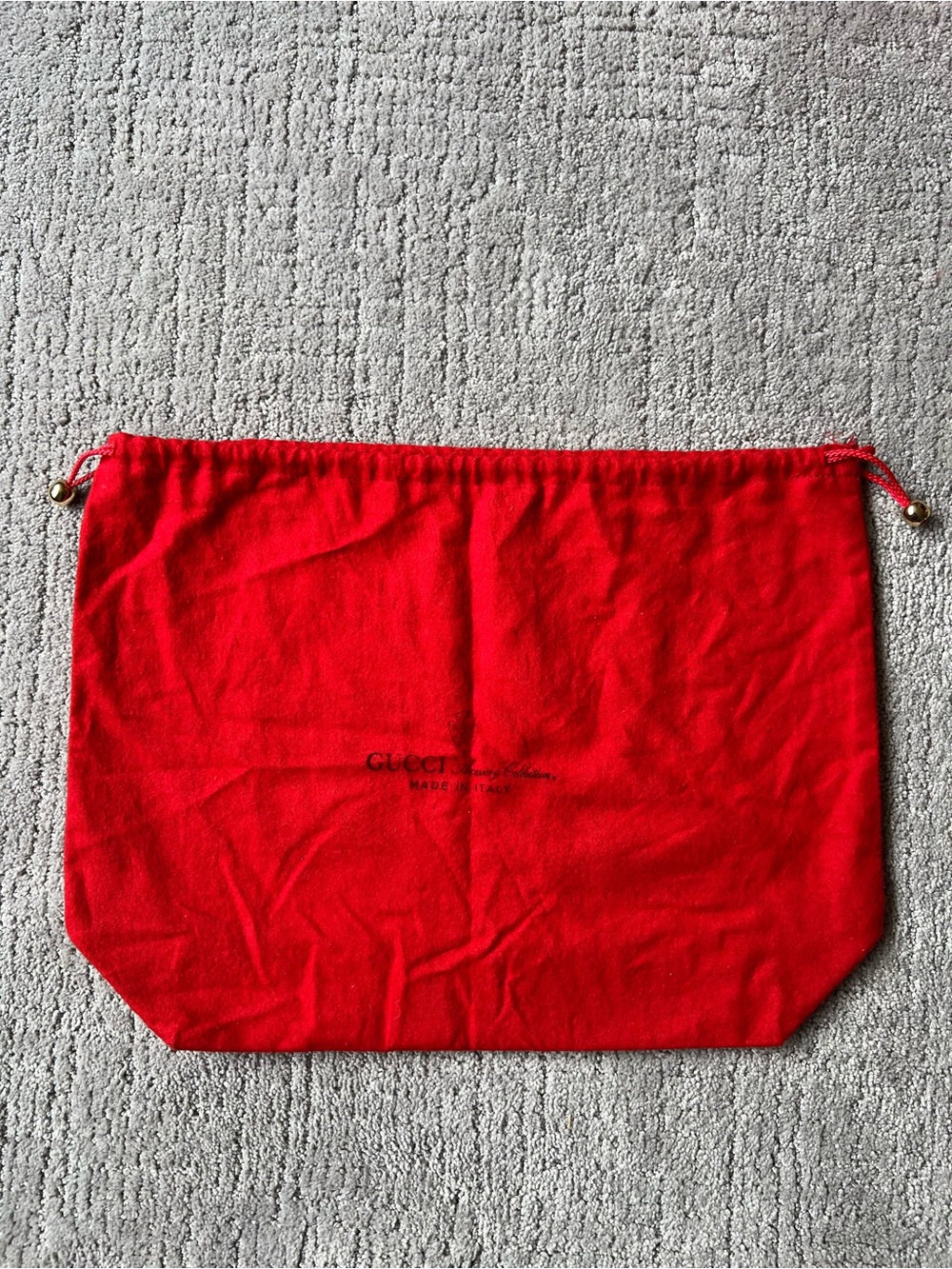 Gucci Vintage Red Accessory Collection Fabric Drawstring Dustbag